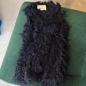 California Vintage Black Faux Fur Vest - Women